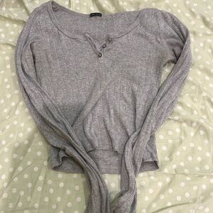 brandy eyelet henley top